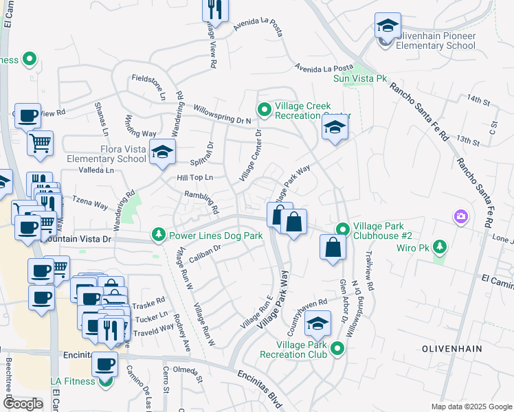 map of restaurants, bars, coffee shops, grocery stores, and more near 1986 Azure Way in Encinitas