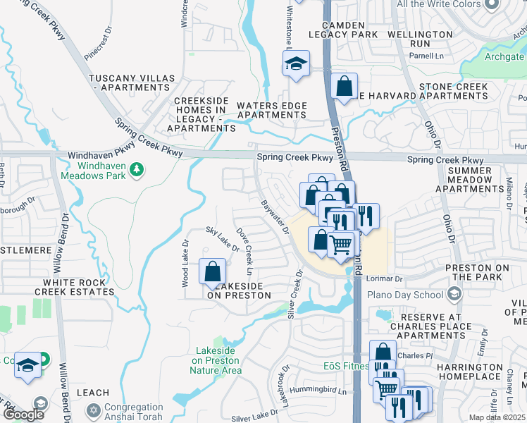 map of restaurants, bars, coffee shops, grocery stores, and more near in Plano