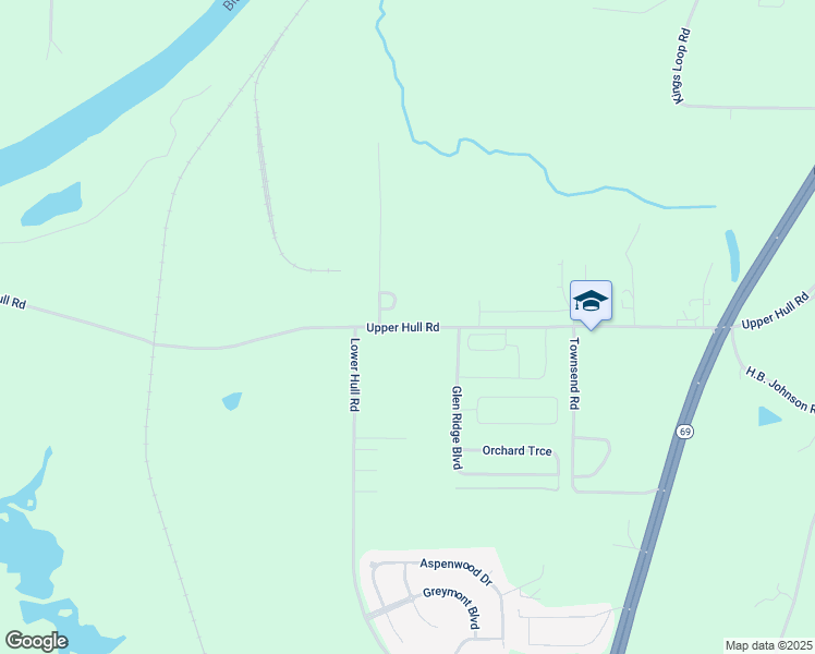 map of restaurants, bars, coffee shops, grocery stores, and more near Upper Hull Road in Tuscaloosa