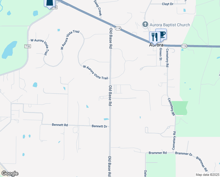 map of restaurants, bars, coffee shops, grocery stores, and more near 604 Old Base Road in Aurora