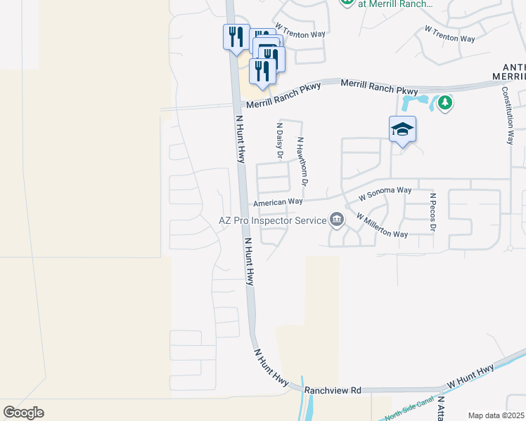 map of restaurants, bars, coffee shops, grocery stores, and more near 8078 West Pleasant Oak Way in Florence