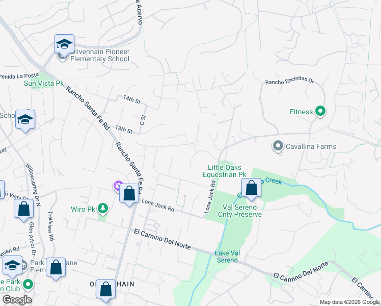 map of restaurants, bars, coffee shops, grocery stores, and more near 2846 Crystal Ridge Road in Encinitas
