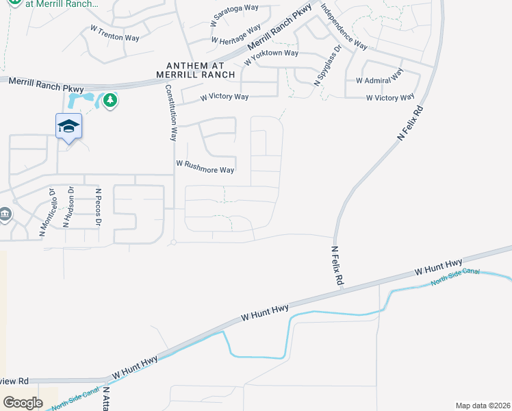 map of restaurants, bars, coffee shops, grocery stores, and more near 6507 West Springfield Way in Florence