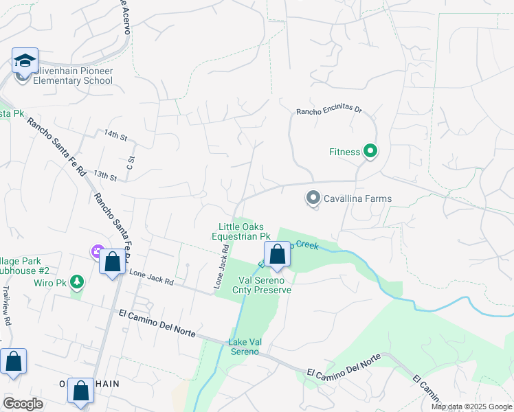 map of restaurants, bars, coffee shops, grocery stores, and more near 2909 Lone Jack Road in Encinitas