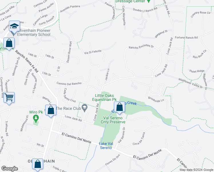 map of restaurants, bars, coffee shops, grocery stores, and more near 2909 Lone Jack Road in Encinitas