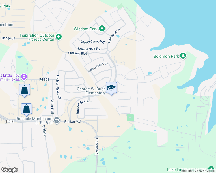 map of restaurants, bars, coffee shops, grocery stores, and more near 1725 Journey Forth Trail in Wylie