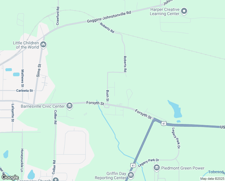 map of restaurants, bars, coffee shops, grocery stores, and more near 102 Park Place in Barnesville