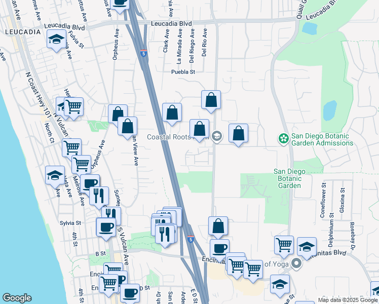 map of restaurants, bars, coffee shops, grocery stores, and more near 341 Carmel Creeper Place in Encinitas