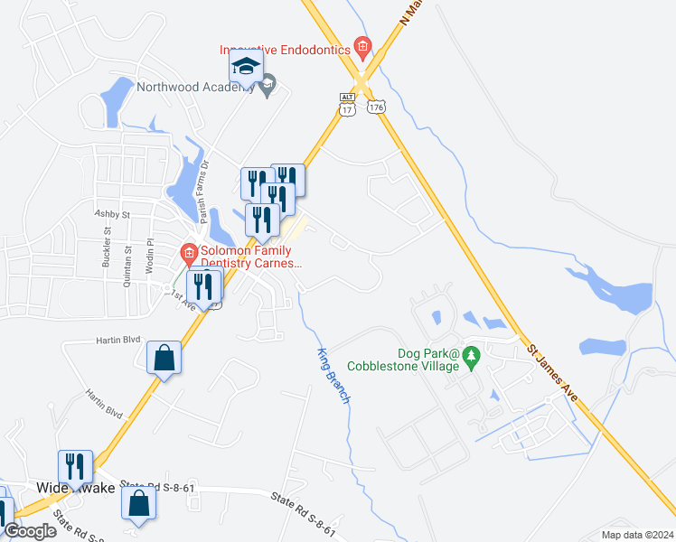 map of restaurants, bars, coffee shops, grocery stores, and more near 300 Underwood Lane in Summerville