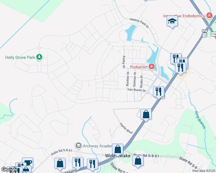 map of restaurants, bars, coffee shops, grocery stores, and more near 654 Van Buren Drive in Summerville