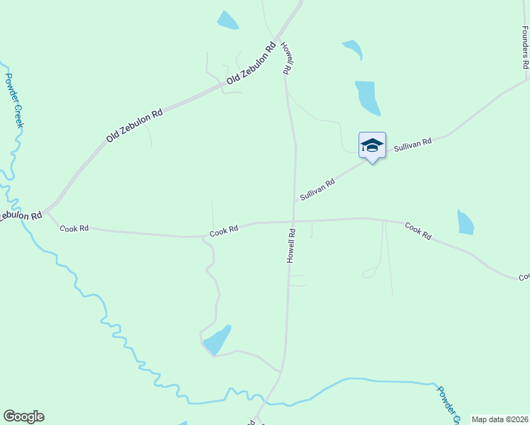 map of restaurants, bars, coffee shops, grocery stores, and more near Cook Road in Zebulon