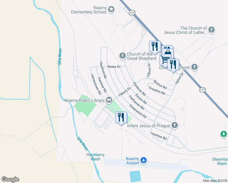 map of restaurants, bars, coffee shops, grocery stores, and more near 354 Hartford Road in Kearny