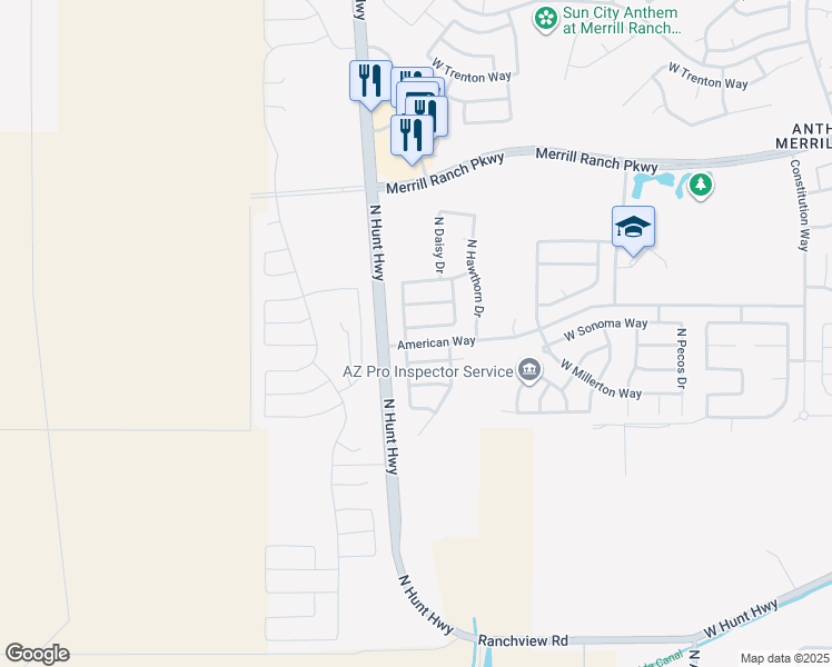 map of restaurants, bars, coffee shops, grocery stores, and more near 8078 West Pleasant Oak Way in Florence