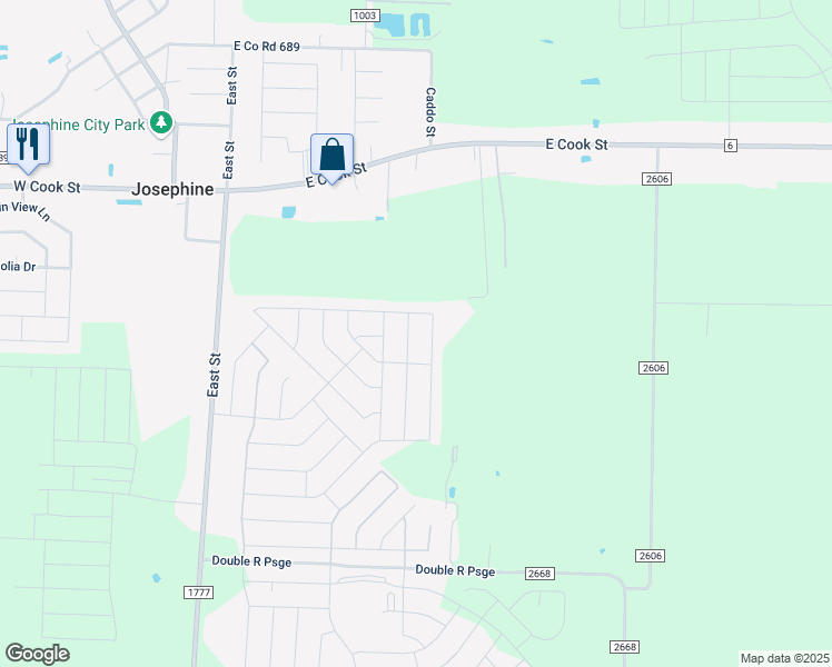 map of restaurants, bars, coffee shops, grocery stores, and more near 617 Pine Hollow Way in Royse City