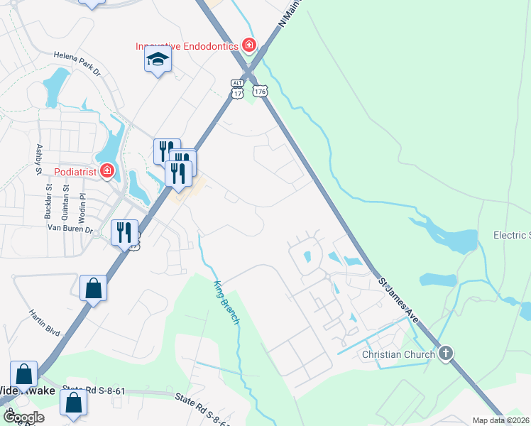 map of restaurants, bars, coffee shops, grocery stores, and more near 100 Underwood Lane in Summerville