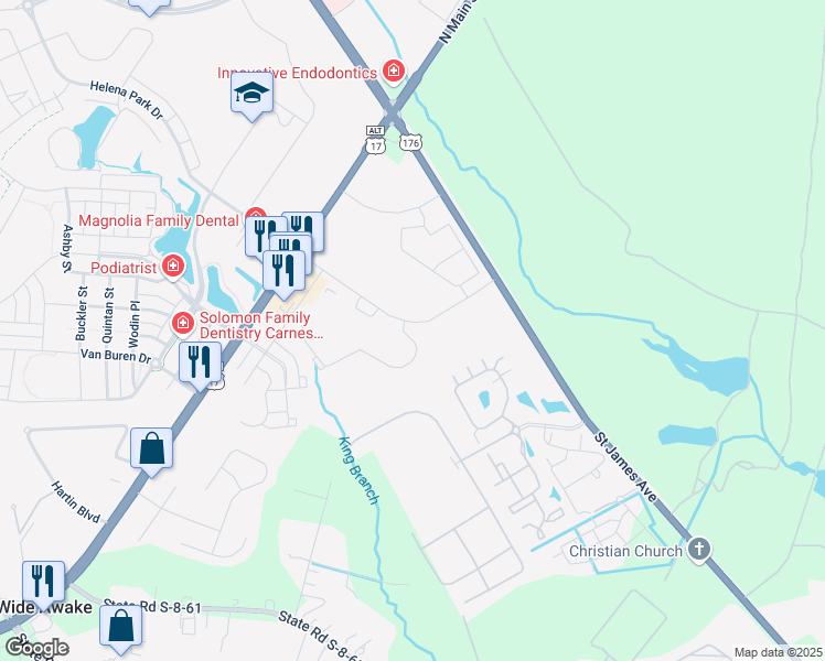 map of restaurants, bars, coffee shops, grocery stores, and more near 100 Underwood Lane in Summerville
