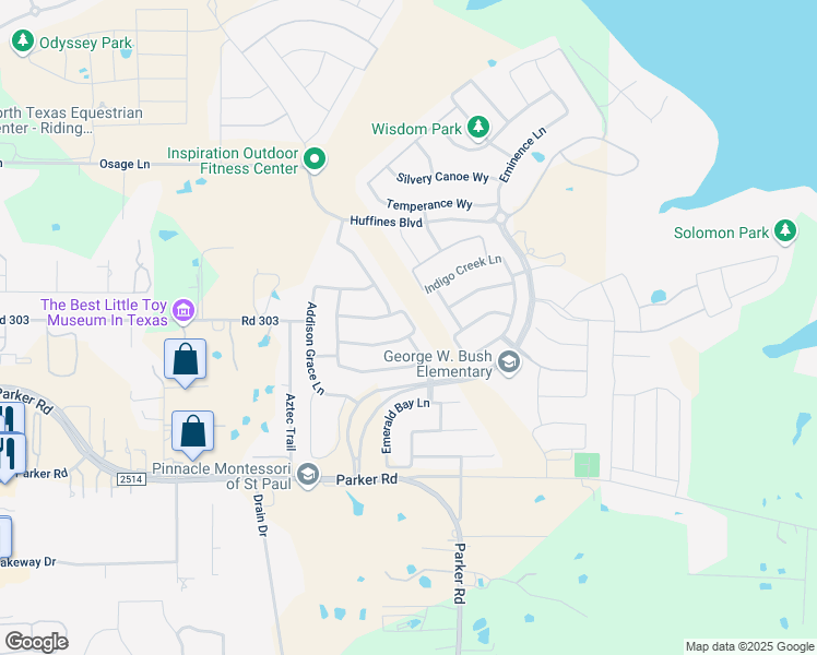 map of restaurants, bars, coffee shops, grocery stores, and more near 1622 Mariners Hope Way in Wylie