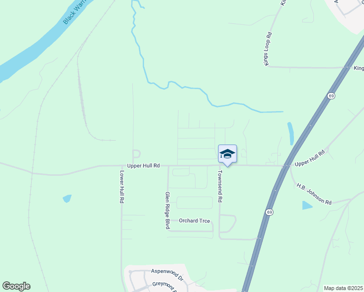 map of restaurants, bars, coffee shops, grocery stores, and more near 12158 County Road 74 in Tuscaloosa