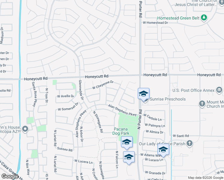 map of restaurants, bars, coffee shops, grocery stores, and more near 41867 West Avella Drive in Maricopa