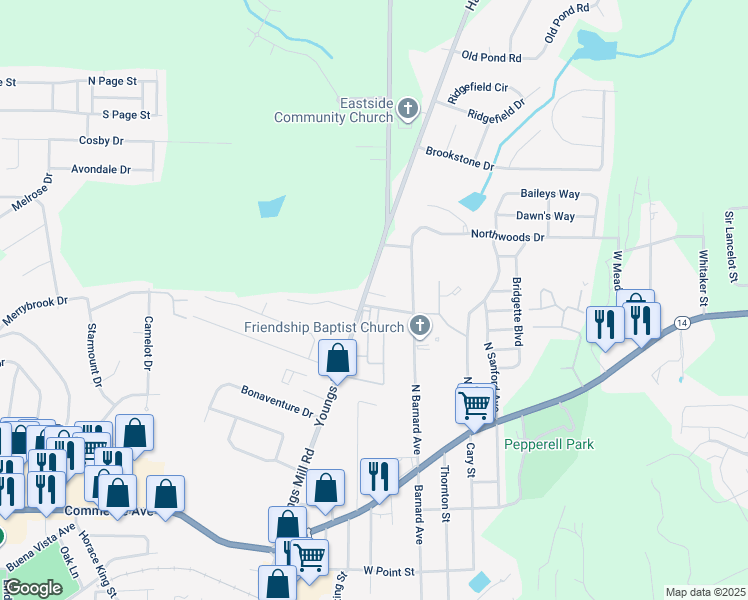 map of restaurants, bars, coffee shops, grocery stores, and more near in LaGrange