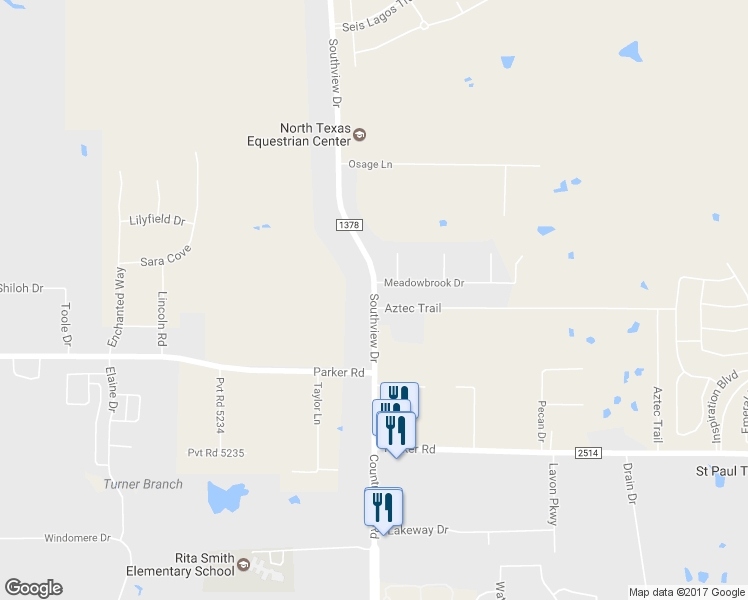 map of restaurants, bars, coffee shops, grocery stores, and more near 2006 Southview Drive in Lucas