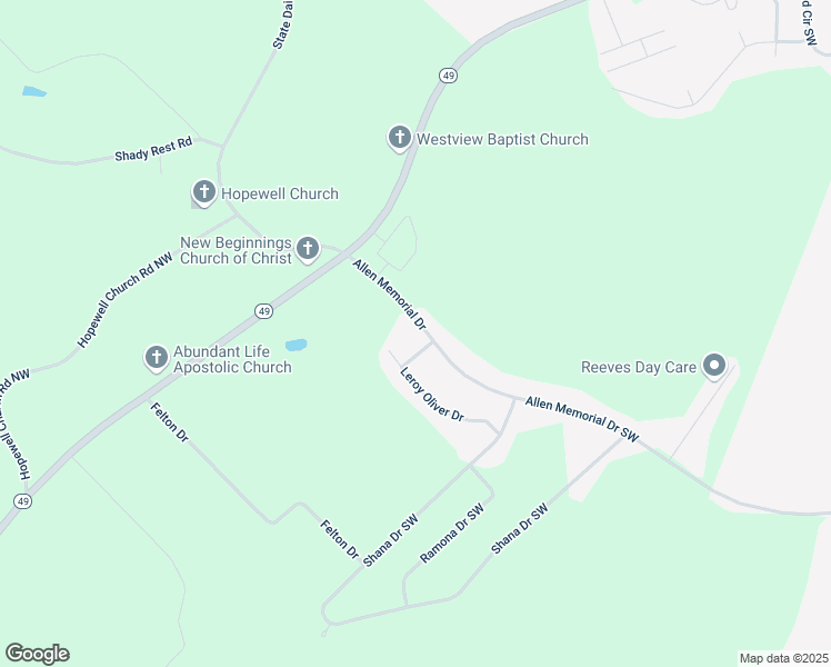 map of restaurants, bars, coffee shops, grocery stores, and more near 127 Allen Memorial Drive in Milledgeville