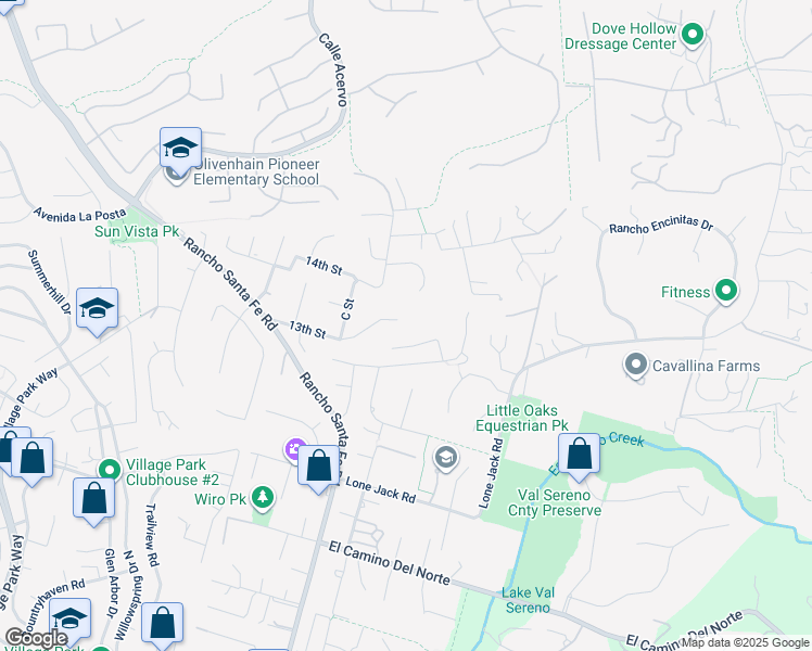 map of restaurants, bars, coffee shops, grocery stores, and more near 2363 Casa Hermosa Court in Encinitas