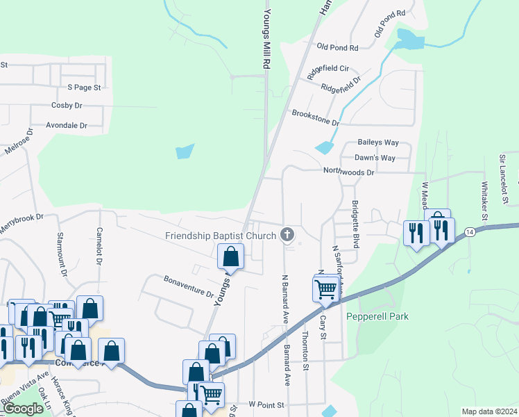 map of restaurants, bars, coffee shops, grocery stores, and more near in LaGrange