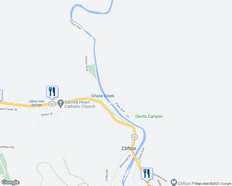 map of restaurants, bars, coffee shops, grocery stores, and more near Highline Road in Clifton
