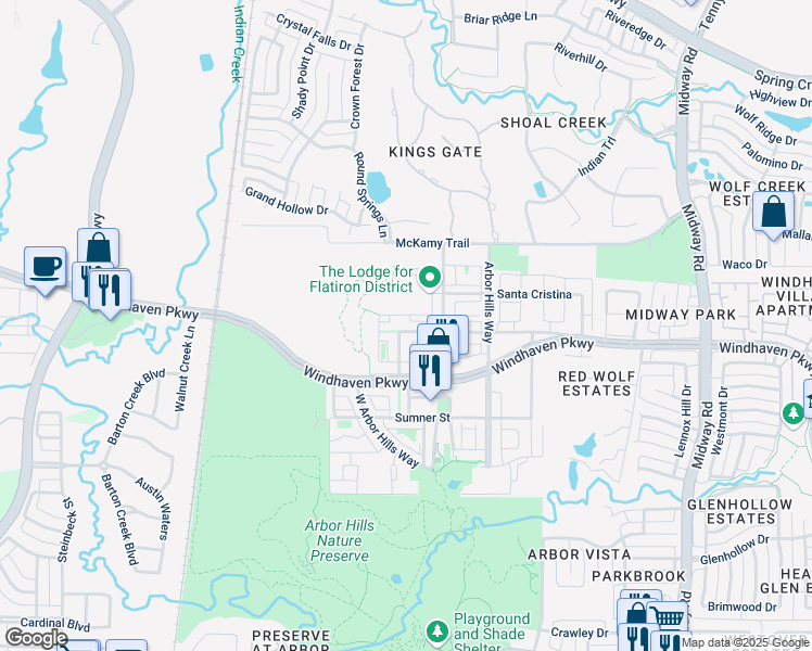 map of restaurants, bars, coffee shops, grocery stores, and more near 5950 Andover Drive in The Colony