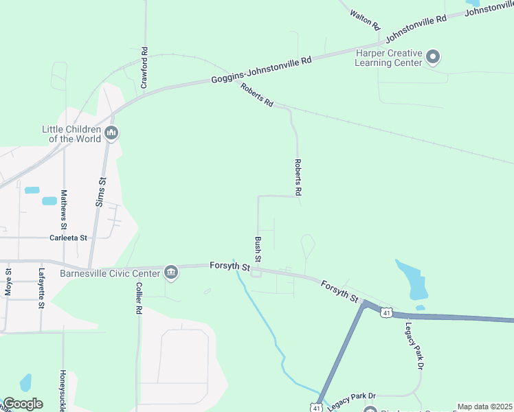 map of restaurants, bars, coffee shops, grocery stores, and more near 132 Park Place in Barnesville