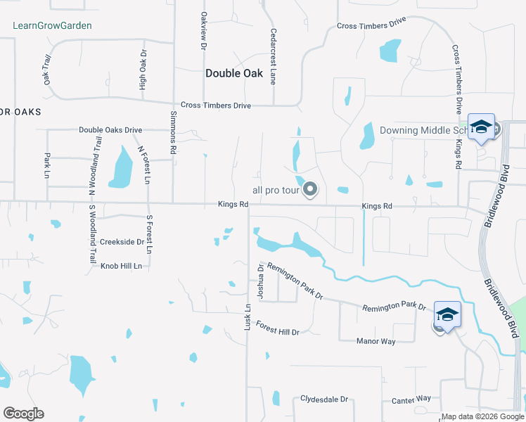 map of restaurants, bars, coffee shops, grocery stores, and more near 100 Brown Cliff Court in Lewisville