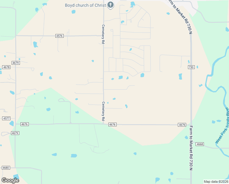 map of restaurants, bars, coffee shops, grocery stores, and more near 582 Cemetery Road in Boyd
