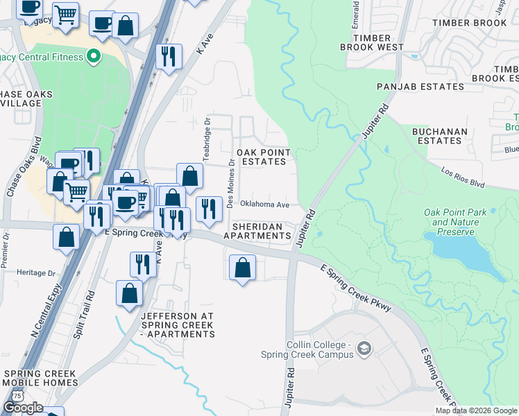 map of restaurants, bars, coffee shops, grocery stores, and more near in Celeste