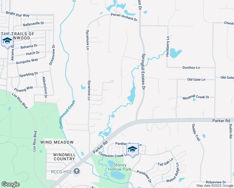 map of restaurants, bars, coffee shops, grocery stores, and more near 4207 Boulder Drive in Allen