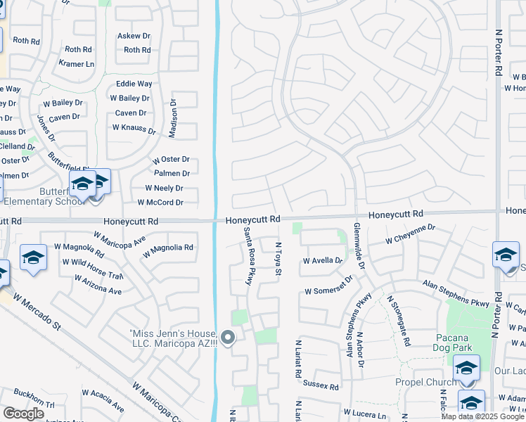 map of restaurants, bars, coffee shops, grocery stores, and more near 42815 West Mallard Road in Maricopa