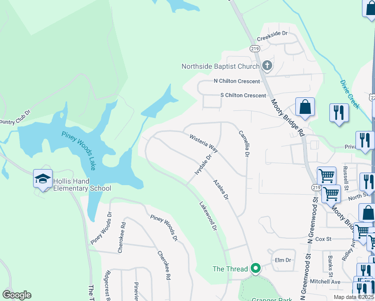 map of restaurants, bars, coffee shops, grocery stores, and more near 816 Azalea Drive in LaGrange