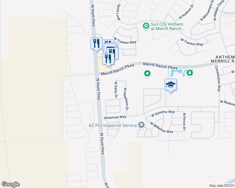 map of restaurants, bars, coffee shops, grocery stores, and more near 2819 North Daisy Drive in Florence