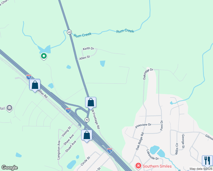 map of restaurants, bars, coffee shops, grocery stores, and more near 111 Brandywine Drive in Forsyth