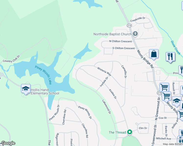 map of restaurants, bars, coffee shops, grocery stores, and more near 824 Azalea Drive in LaGrange