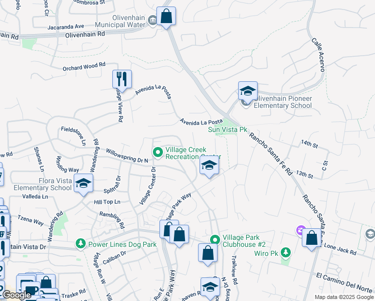 map of restaurants, bars, coffee shops, grocery stores, and more near 2230 Summerhill Drive in Encinitas