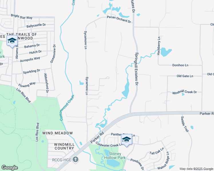 map of restaurants, bars, coffee shops, grocery stores, and more near 4207 Boulder Drive in Allen