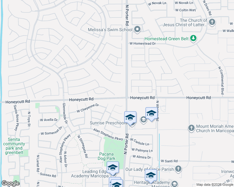 map of restaurants, bars, coffee shops, grocery stores, and more near 41677 West Cribbage Road in Maricopa