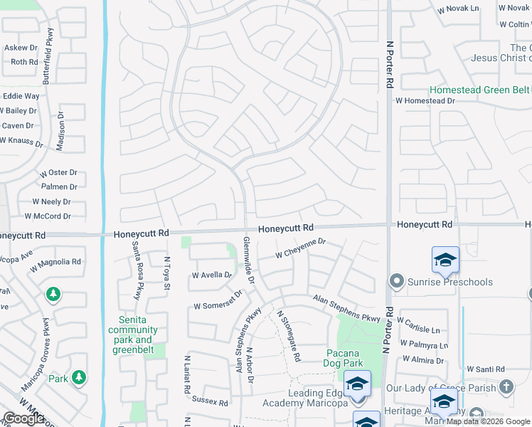 map of restaurants, bars, coffee shops, grocery stores, and more near 42243 West Cribbage Road in Maricopa