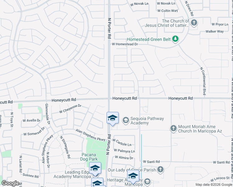map of restaurants, bars, coffee shops, grocery stores, and more near 19717 North Tammy Street in Maricopa