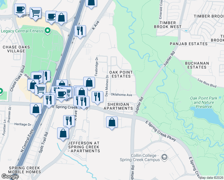 map of restaurants, bars, coffee shops, grocery stores, and more near in Celeste