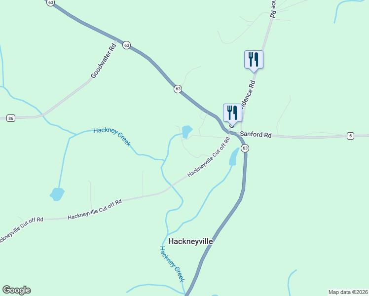 map of restaurants, bars, coffee shops, grocery stores, and more near 146 Hackneyville Cut off Road in Alexander City