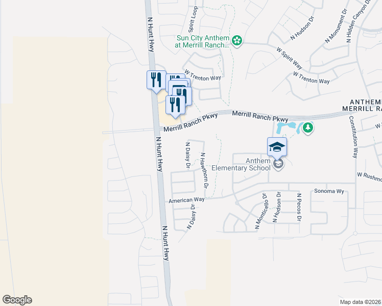 map of restaurants, bars, coffee shops, grocery stores, and more near 2819 North Daisy Drive in Florence