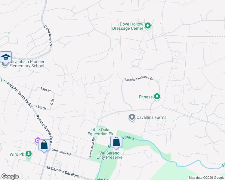 map of restaurants, bars, coffee shops, grocery stores, and more near 2912 Lone Jack Road in Encinitas