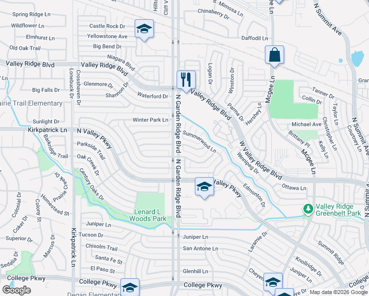 map of restaurants, bars, coffee shops, grocery stores, and more near 1468 Mayflower Lane in Lewisville